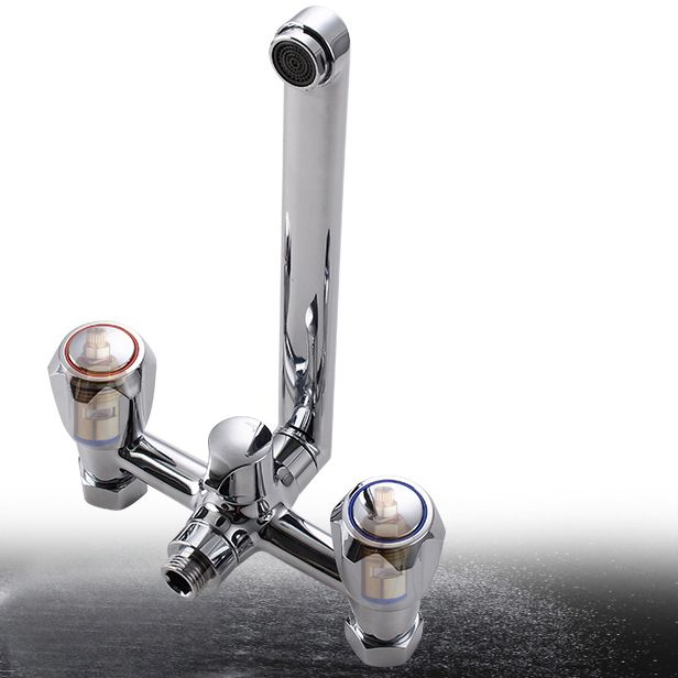 Contemporary Bathtub Faucet Trim Chrome Wall-Mounted Swivel Spout with Hand Shower