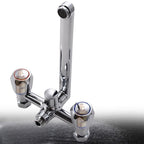 Contemporary Bathtub Faucet Trim Chrome Wall-Mounted Swivel Spout with Hand Shower