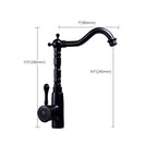 Glam Style Sink Faucet with Swivable Spout and Lever Handle