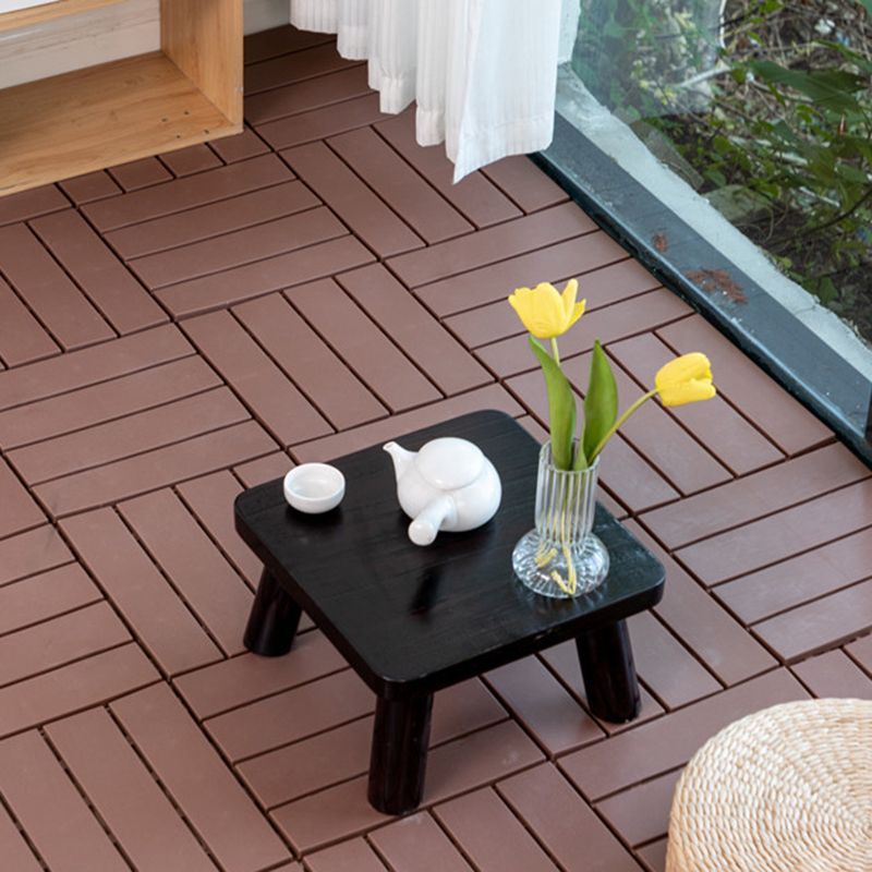 30 cm X 30 cm 4-Slat Square Deck/Patio Floor Tiles Snap Fit Installation Floor Tiles