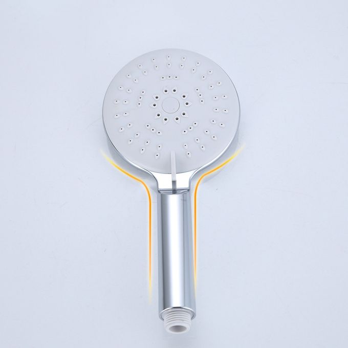 Silver Shower Head Combo Metal Modern 5 Spray Pattern Shower Heads