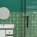 Matte-gloss vinyl floor coverings for peeling off and permanently sticking with quadrant edge