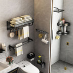 Modern black metal bath hardware set towel bar bathroom hardware set