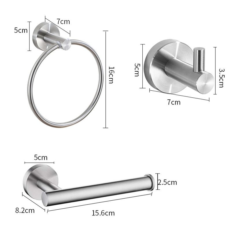 Stainless Steel Bathroom Set 3-piece Modern Style Simple Bathroom Accessories Set