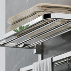 Polished Chrome Modern Bathroom Accessory Set in Stainless Steel with Bath Shelf/Towel Bar