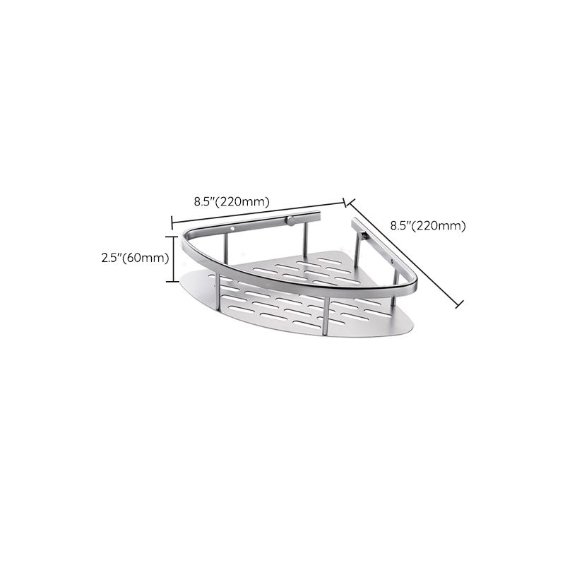 3-piece modern bathroom accessory set aluminum bathroom shelf in silver