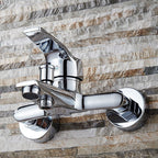 Modern Silver Bathtub Spout Single-Hole and Two-Hole Installation Faucet