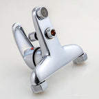 Modern Silver Bathtub Spout Single-Hole and Two-Hole Installation Faucet