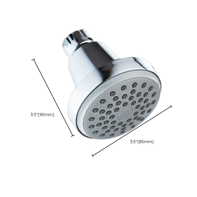 Round shower head made of stainless steel in silver wall-mounted shower head