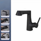Modern Vessel Sink Faucet Copper Single Handle Pull Down Low Arc Vessel Faucet