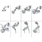 Contemporary Shower Combination Adjustable Shower Head Chrome Ceiling Mounted Round Shower Head
