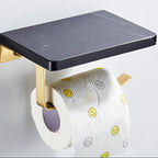 Metal and Marble Bathroom Minimalist Accessory as a Single Piece or in a Set in Gold