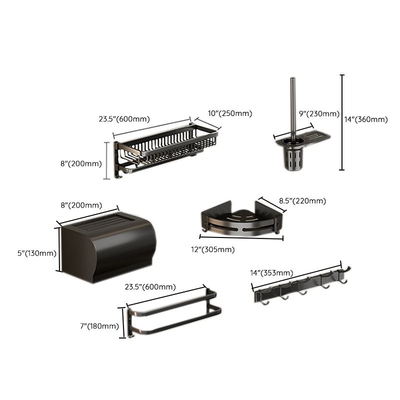 Modern Bathroom Accessories Set Black Bath Shelf Bath Accessories Set