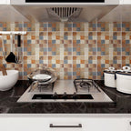 Peel & Stick Tiles Square Stain Resistant Plastic Peel and Stick Tiles for Kitchen 20 Pack