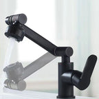Modern sink faucet stainless steel lever handles swivel spout sink faucet