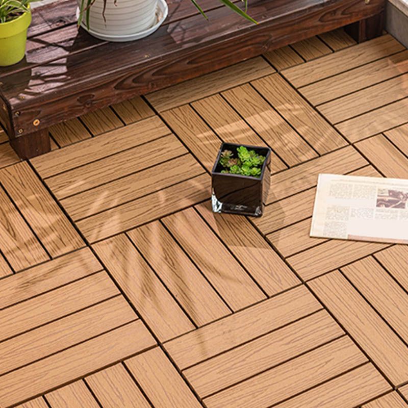 Classic wooden tiles for garden patio flooring to lay