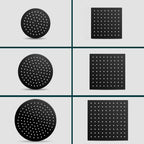 Black round fixed shower head Modern design wall-mounted shower head