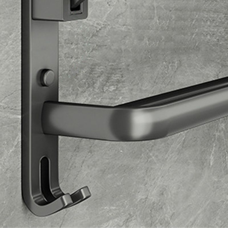 Contemporary Bathroom Accessory Set Gray Aluminum Bathroom Shelf/Towel Rack/Bathtub Hook