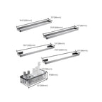 Gray 5-piece modern bathroom accessory set made of stainless steel
