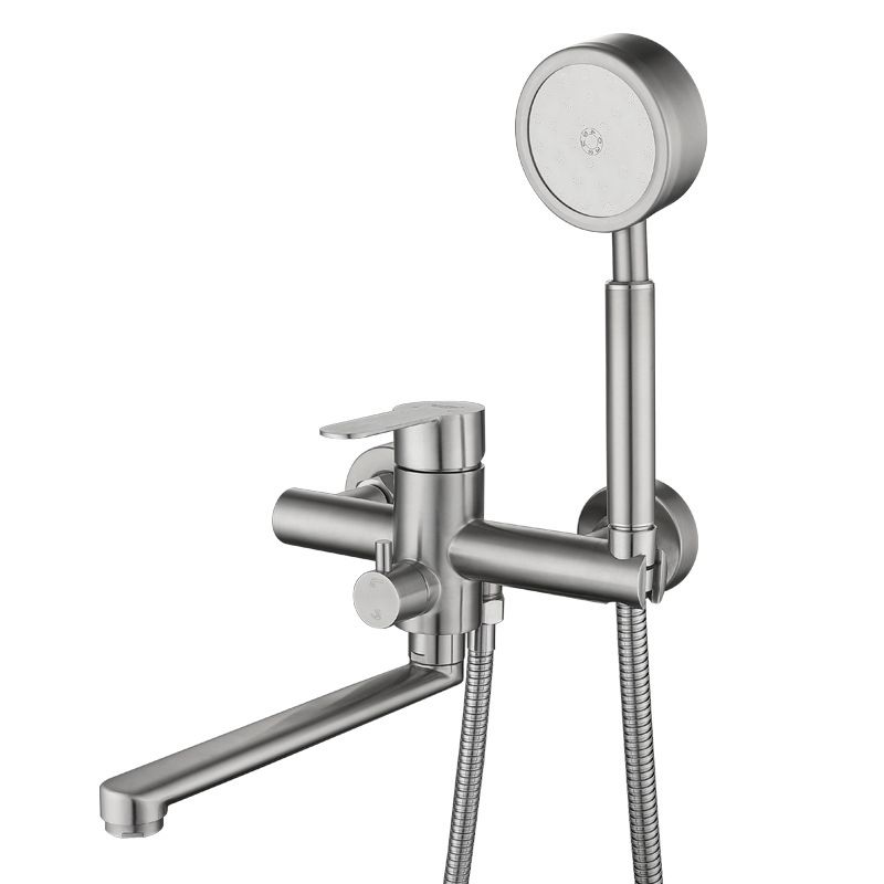Wall-mounted metal bathtub filling low arch swivel bathtub mixer