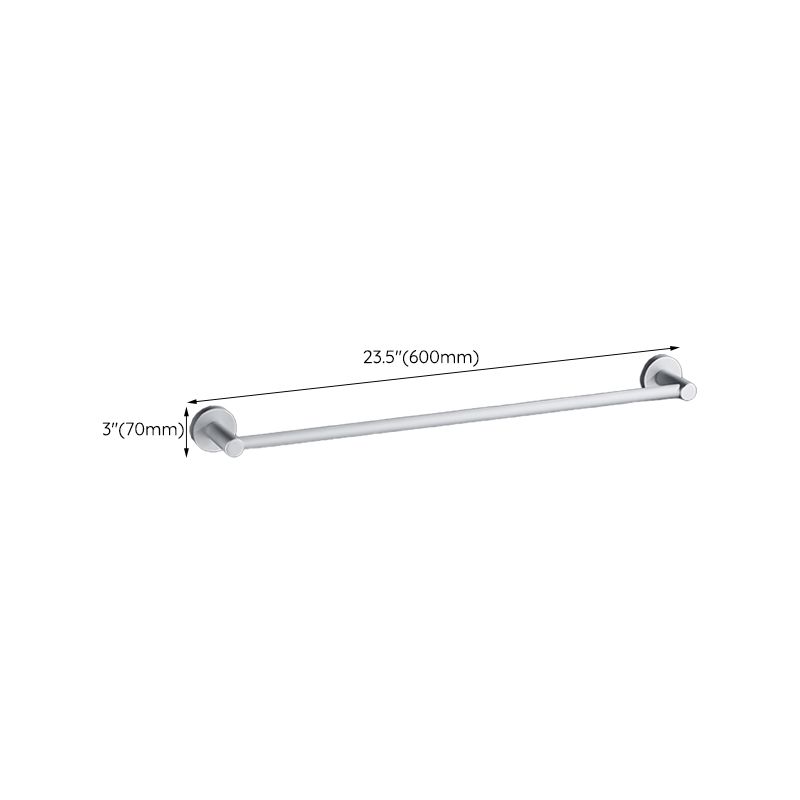 Silver Modern Bathroom Accessory Set with Bath Shelf/Towel Rack & Bathrobe Hook