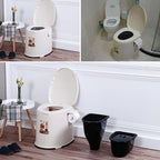 Contemporary Plastic Floor-Mounted Toilet Bowl with Seat for the Bathroom