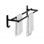 Chrome/Black Classic Bathroom Accessory Set Modern Bath Shelf/Towel Bar & Paper Holder