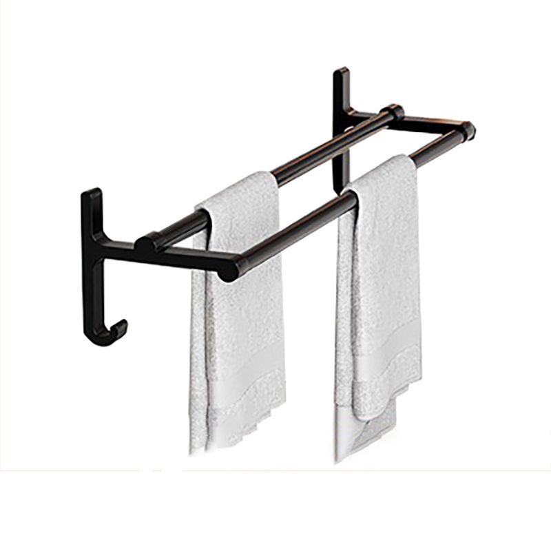 Chrome/Black Classic Bathroom Accessory Set Modern Bath Shelf/Towel Bar & Paper Holder