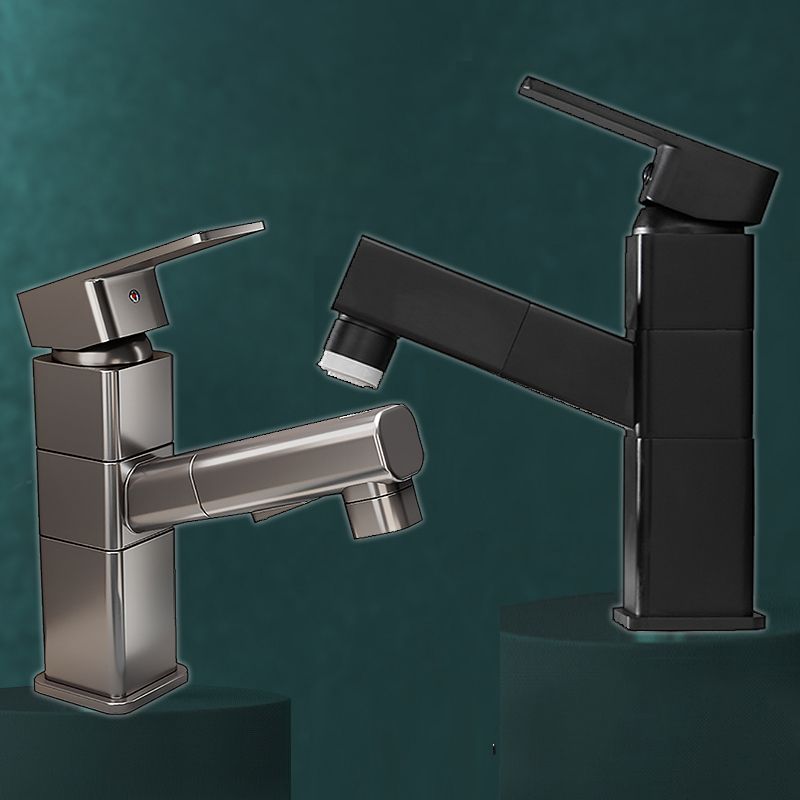 Contemporary bathroom sink faucet single-handle swivel spout sink faucet