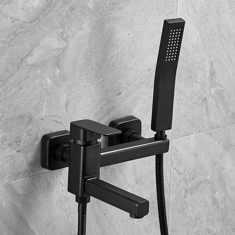 Wall-mounted metal bathtub faucet low arc swivel bathroom faucet