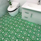 Matte-gloss vinyl floor coverings for peeling off and permanently sticking with quadrant edge