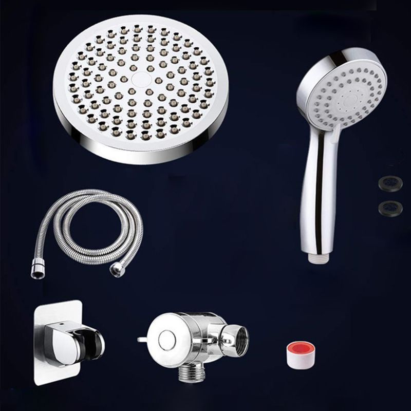 Contemporary Shower Combination Double Shower Head Chrome Wall Mounted Round Shower Head
