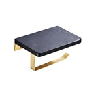 Metal and Marble Bathroom Minimalist Accessory as a Single Piece or in a Set in Gold