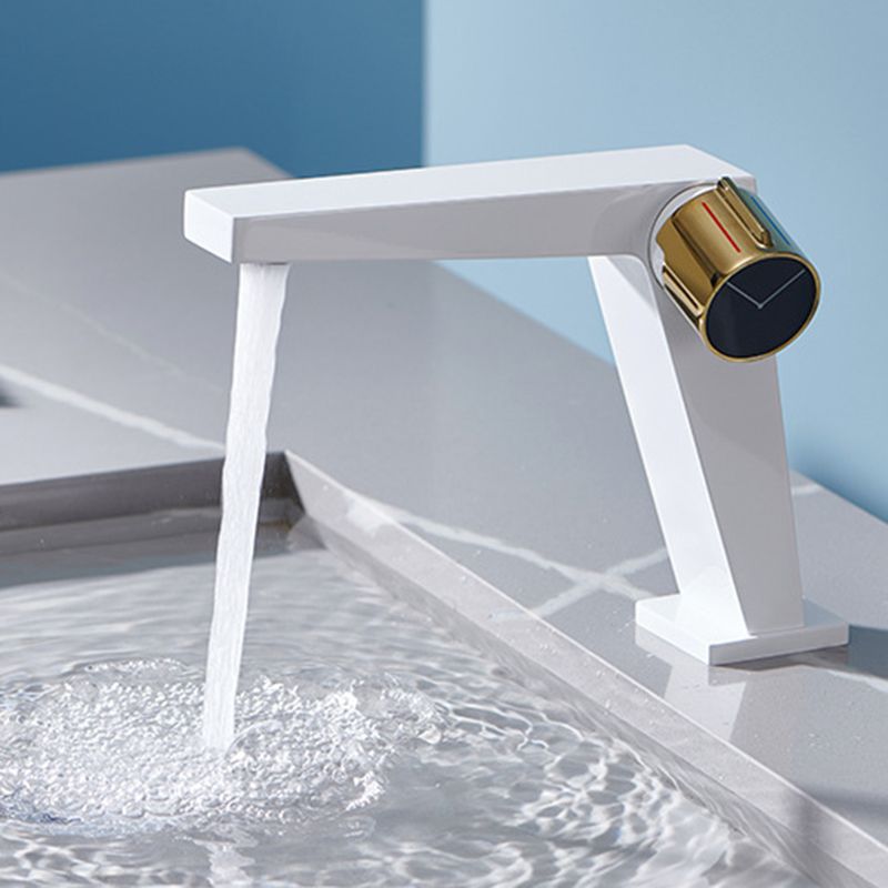 Modern Bathroom Sink Faucet Brass Knob Handle Low Arc Basin Faucet