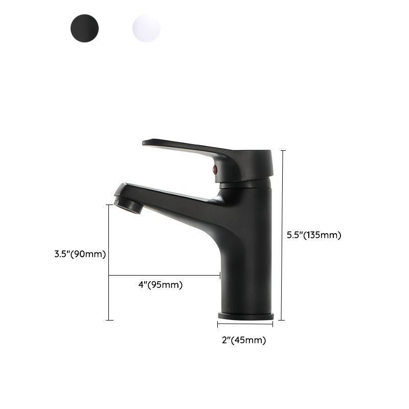 Modern Brass Bathroom Sink Faucet Round Lever Handles Sink Faucet