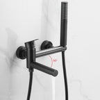 Contemporary Wall Mounted Bathtub Filler Single Handle Metal Faucet