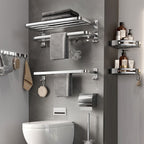 Modern Polished Chrome Bathroom Accessory Set made of Stainless Steel
