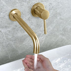 Industrial bathroom faucet brass lever handles 2-hole faucets wall-mounted faucet
