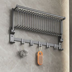 Modern gray aluminum bathroom accessory set