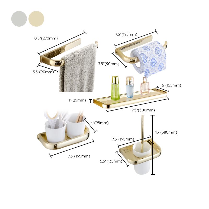 Chrome/Gold Bathroom Accessories Set Modern Metal Bathroom Hardware Set