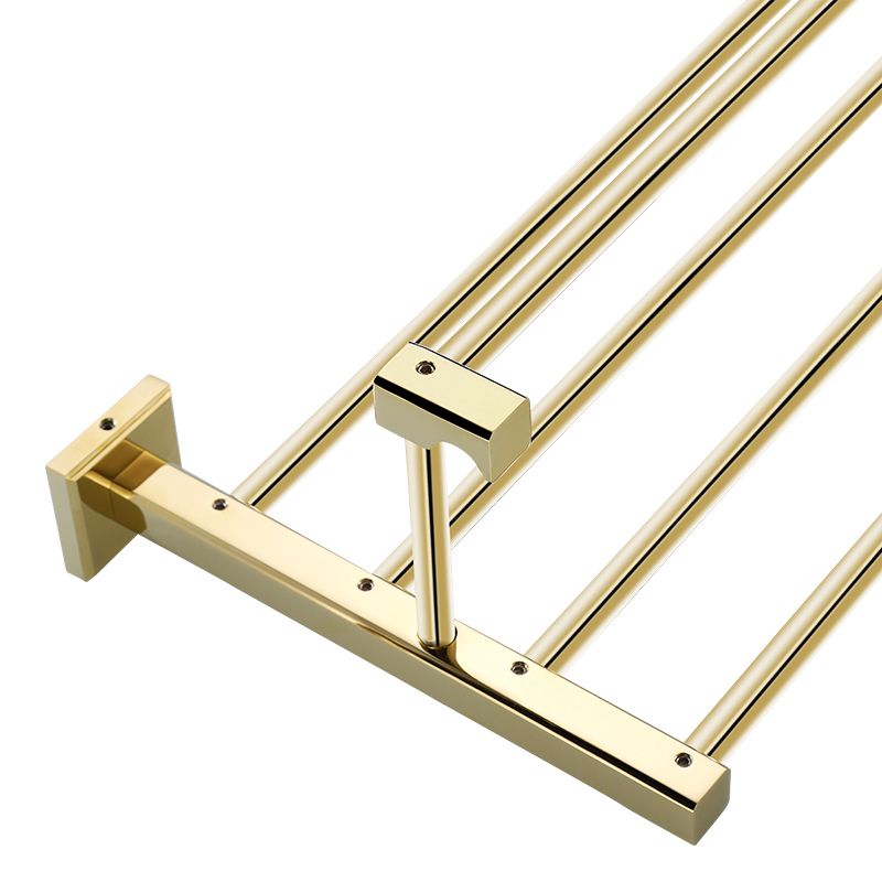 Gold Modern Bathroom Set, Polished Gold, 4 Pieces, Towel Holder, Paper Holder