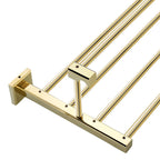 Gold Modern Bathroom Set, Polished Gold, 4 Pieces, Towel Holder, Paper Holder