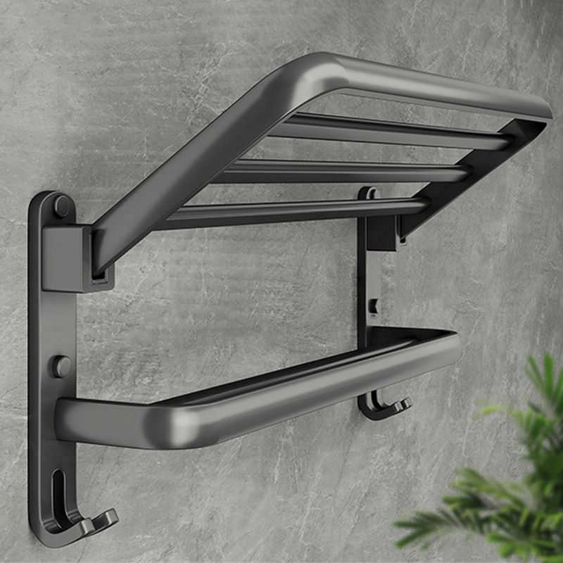 Contemporary Bathroom Accessory Set Gray Aluminum Bathroom Shelf/Towel Rack/Bathtub Hook