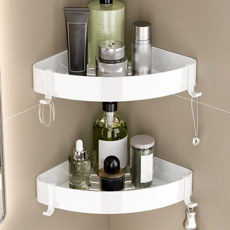 Contemporary Bathroom Hardware Set in White with Bath Shelf/Towel Holder/Paper Holder