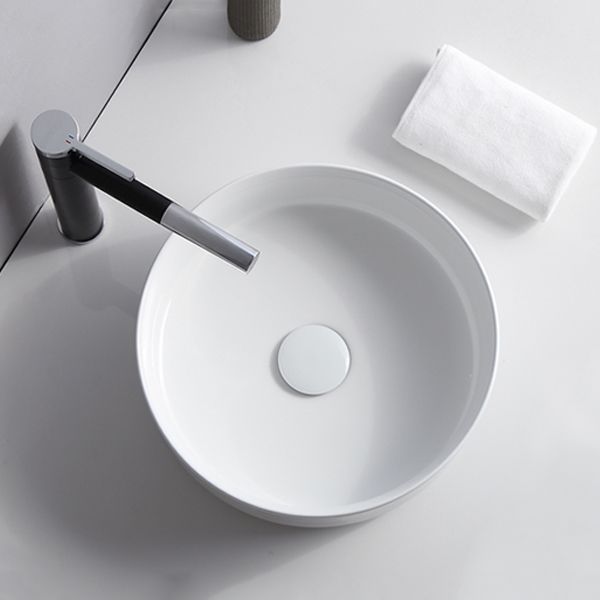 Modern Sink Ceramic Solid Color Round Sink