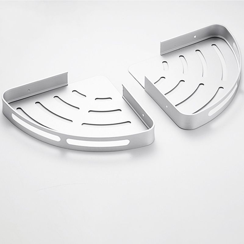 Modern Aluminum Bathroom Accessory Set Black/ Silver Bathroom Shelf