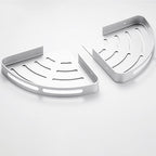 Modern Aluminum Bathroom Accessory Set Black/ Silver Bathroom Shelf