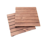 7-Slat Square Wood Floor Tiles Click Installation Outdoor Floor Tiles