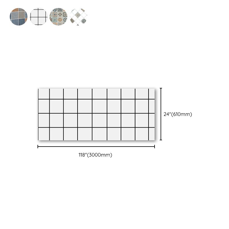Grid Mosaic Peel & Stick Tile Scratch-resistant Wallpaper for Backsplash