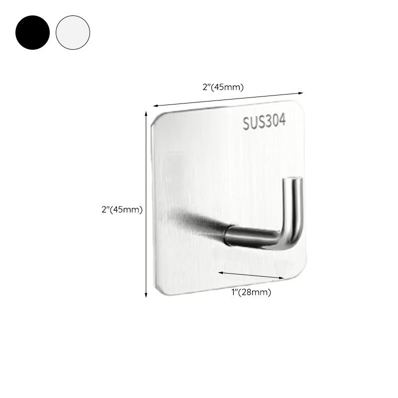 Modern Bathroom Hardware Set in Stainless Steel Brushed Chrome Towel Bar/Ring & Bathrobe Hook